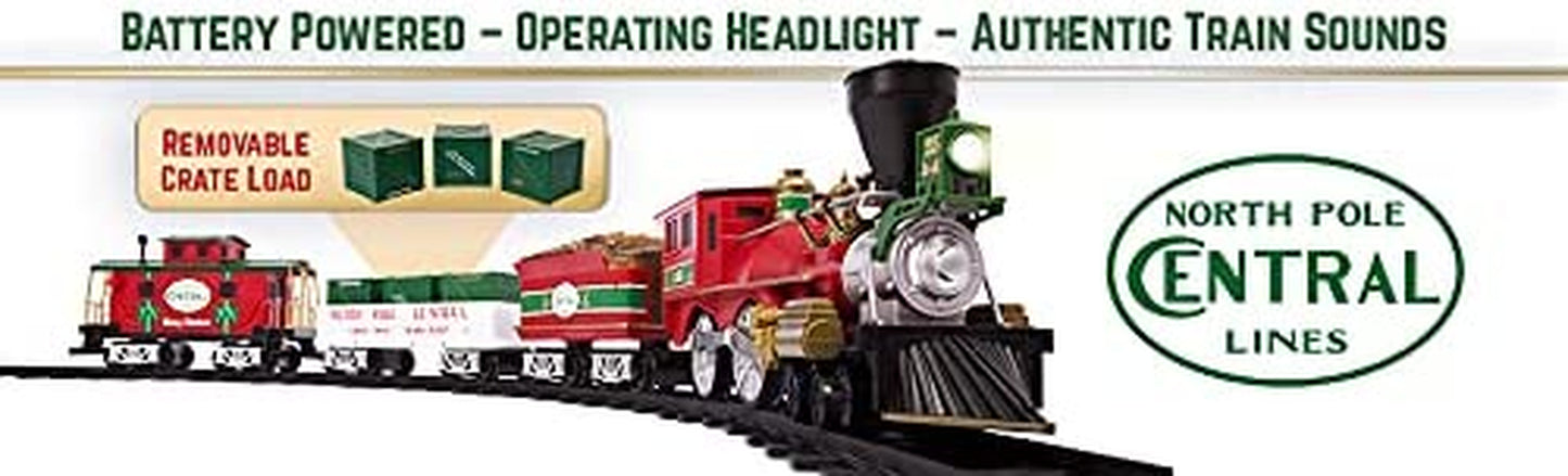 Lionel North Pole Central Ready-To-Play Freight Set, Battery-Powered Model Train Set with Remote Multi, 50 X 73"