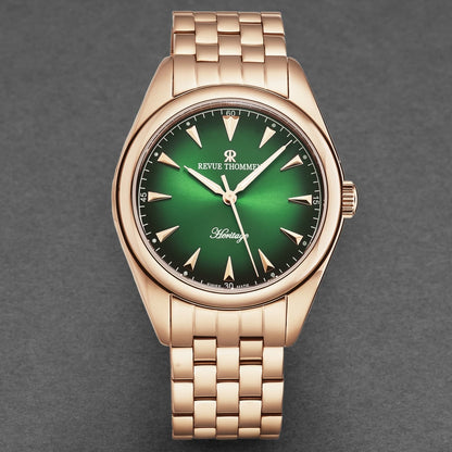 Revue Thommen Men's 'Heritage' Green Dial Stainless Steel Bracelet Automatic Watch 21010.2164