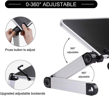 Adjustable Height Laptop Desk Laptop Stand for Bed Portable Lap Desk Foldable Table Workstation Notebook RiserErgonomic Computer Tray Reading Holder Bed Tray Standing Desk