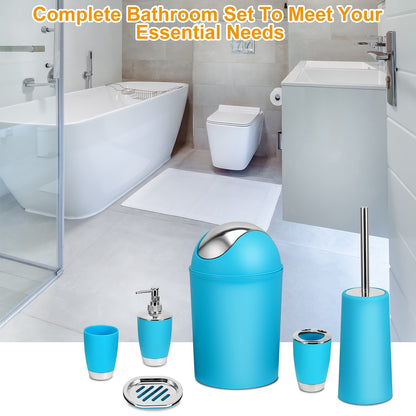 Bathroom Accessories Set 6 Pcs Bathroom Set Ensemble Complete Soap Dispenser Toothbrush Holder