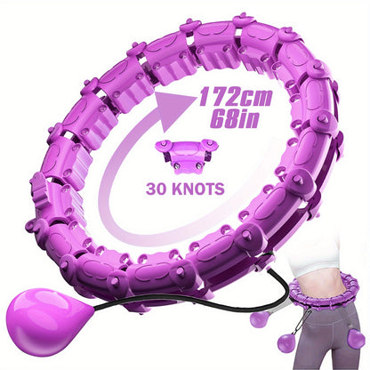 1pc Smart Weighted Hula Hoops, Fitness Weight Loss Gear, With Detachable Knots & Adjustable Weight