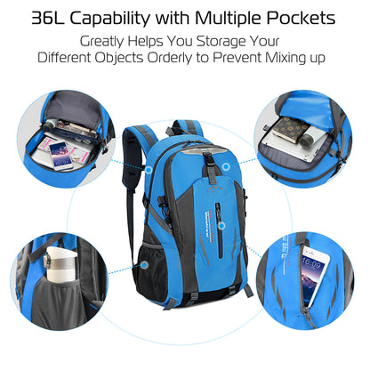 36L Outdoor Backpack Waterproof Daypack Travel Knapsack