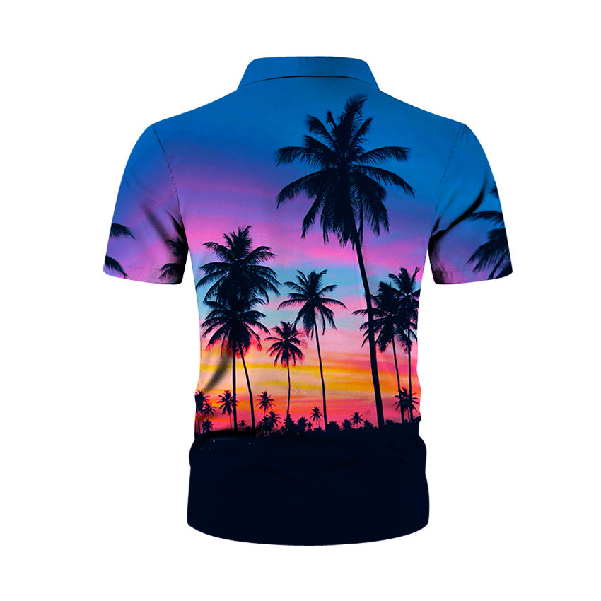 Hawaiian Men's Shirt 3D Digital Print European Street Hip Hop Print Shirt