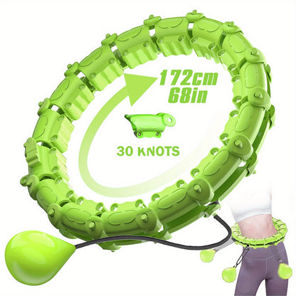 1pc Smart Weighted Hula Hoops, Fitness Weight Loss Gear, With Detachable Knots & Adjustable Weight