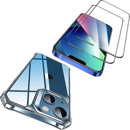 ESR Air Armor Case;  Compatible with iPhone 13 + ESR Armorite Screen Protector Compatible with iPhone 13 and iPhone 13 Pro