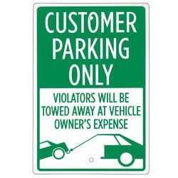 Customer Parking Only Sign 18" x 12"