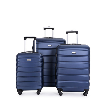 Expandable 3 Piece Luggage Sets ABS Lightweight Suitcase with Two Hooks;  Spinner Wheels;  TSA Lock;  (20/24/28)