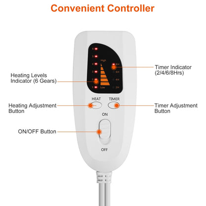 Heating Pad for Foot Electric Heated Foot Warmer Soft Leg Warmer Boots with 6 Level Heating 4 Level Timing