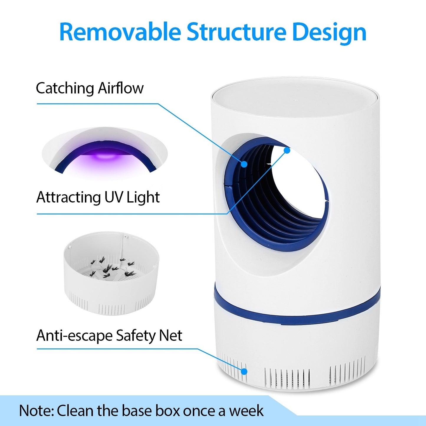 Electric Mosquito Trap Mosquito Killer Lamp with USB Power Supply Portable Fruit Fly Trap