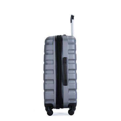 Expandable 3 Piece Luggage Sets ABS Lightweight Suitcase with Two Hooks;  Spinner Wheels;  TSA Lock;  (20/24/28)