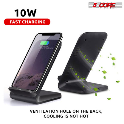 Wireless Fast Charge Stand Dock Phone Charging Pad Samsung Galaxy S9+ iPhone XS Wire Less 8 5 Core 10W Black cell phone accessories