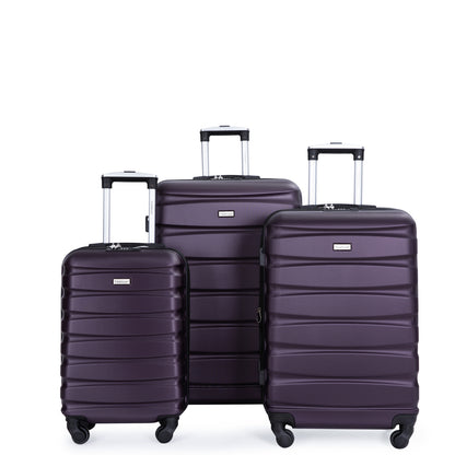 Expandable 3 Piece Luggage Sets ABS Lightweight Suitcase with Two Hooks;  Spinner Wheels;  TSA Lock;  (20/24/28)