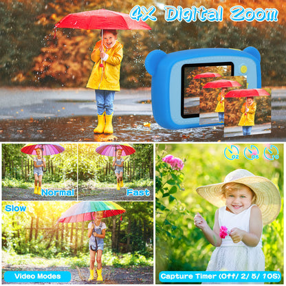 Kids Digital Camera Child Video Camera Children Camcorder Christmas Toy Birthday Gifts with 2.0in Screen 4X Digital Zoom