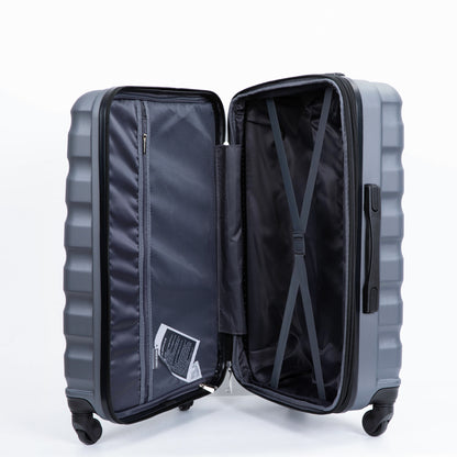 Expandable 3 Piece Luggage Sets ABS Lightweight Suitcase with Two Hooks;  Spinner Wheels;  TSA Lock;  (20/24/28)