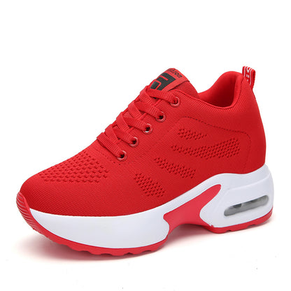 Women High Top Walking Footwear 9 Cm Wedges Sports Shoes Thick Sole Fitness Sneakers Outdoor Ladies Running Jogging Trainers