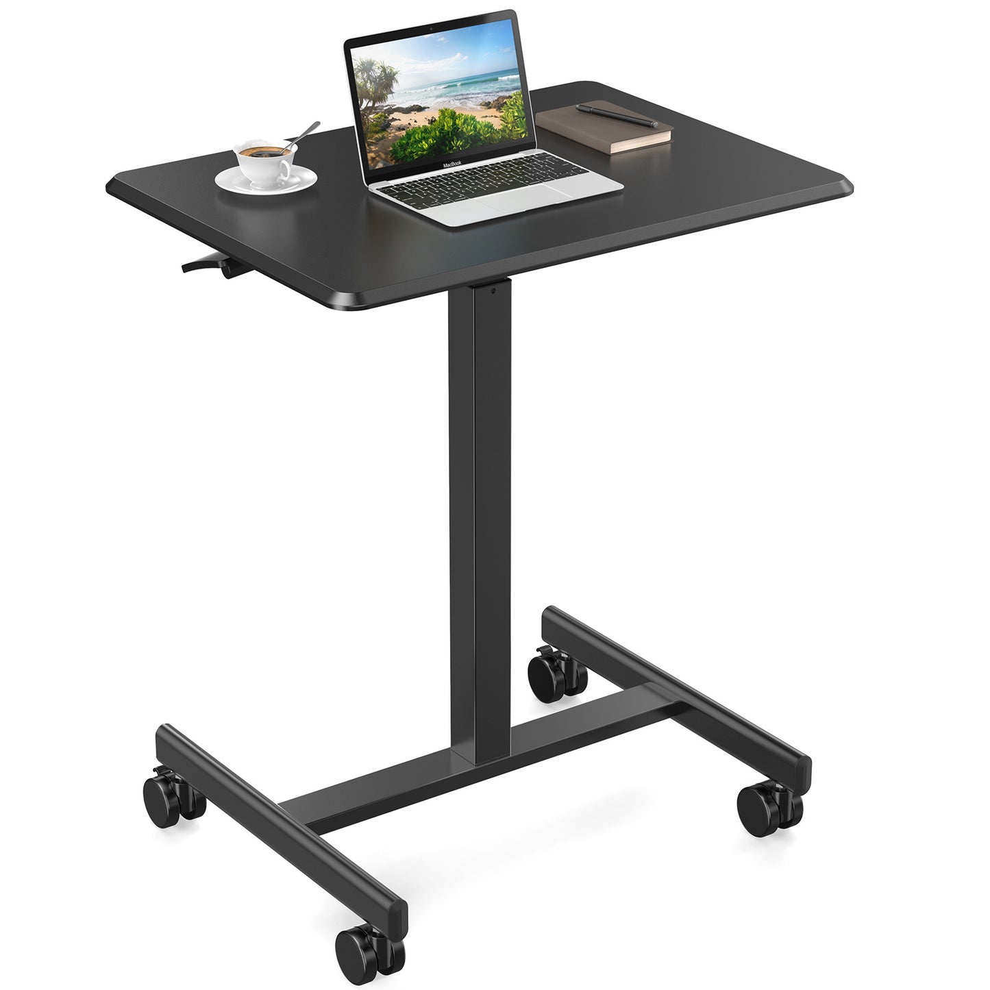 Sweetcrispy Small Mobile Rolling Standing Desk Rolling Desk Laptop Computer Cart for Home