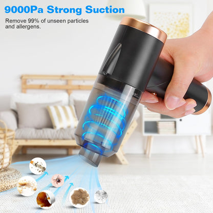 120W 9000PA Cordless Handheld Vacuum Cleaner w/ Searchlight