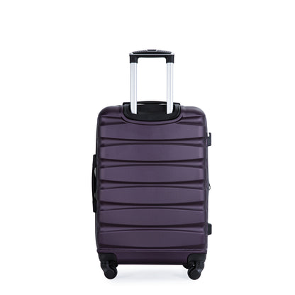 Expandable 3 Piece Luggage Sets ABS Lightweight Suitcase with Two Hooks;  Spinner Wheels;  TSA Lock;  (20/24/28)