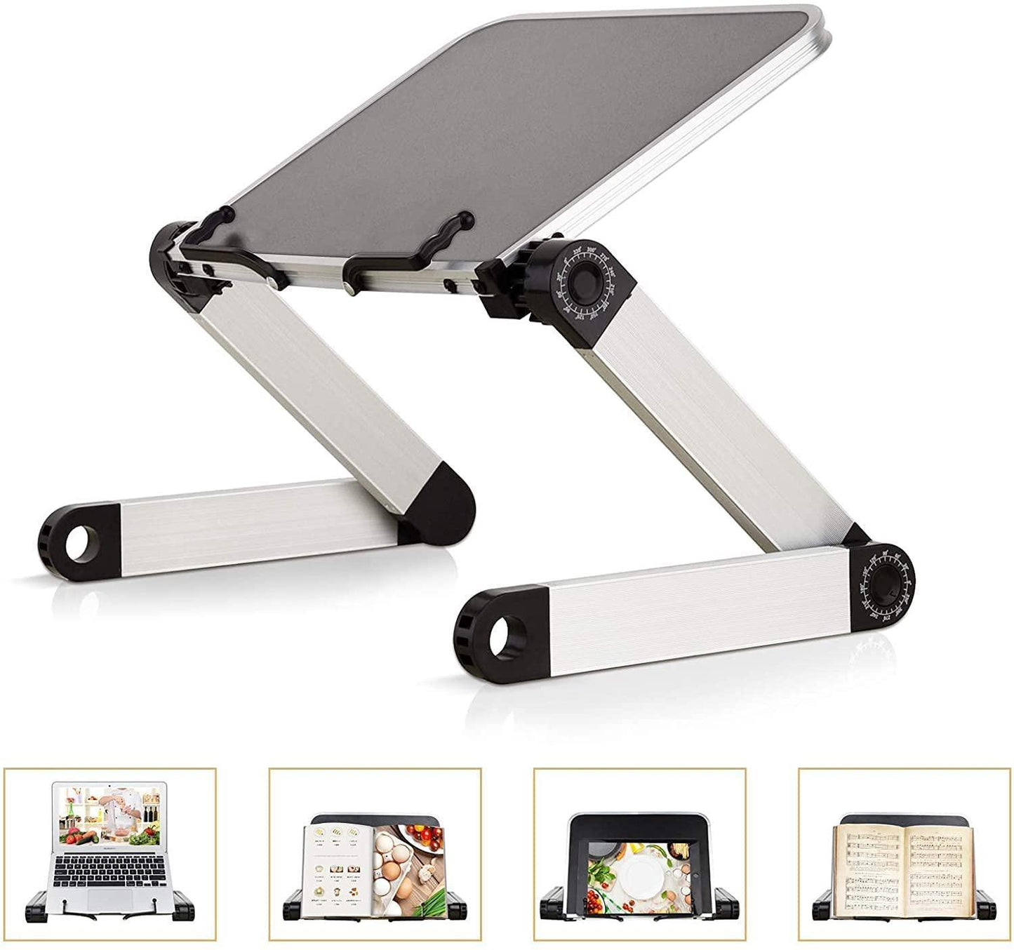 Adjustable Height Laptop Desk Laptop Stand for Bed Portable Lap Desk Foldable Table Workstation Notebook RiserErgonomic Computer Tray Reading Holder Bed Tray Standing Desk