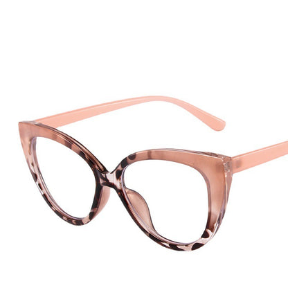 Fashion cat eye TR anti-blue light glasses trend stitching color glasses frame simple and comfortable flat mirror