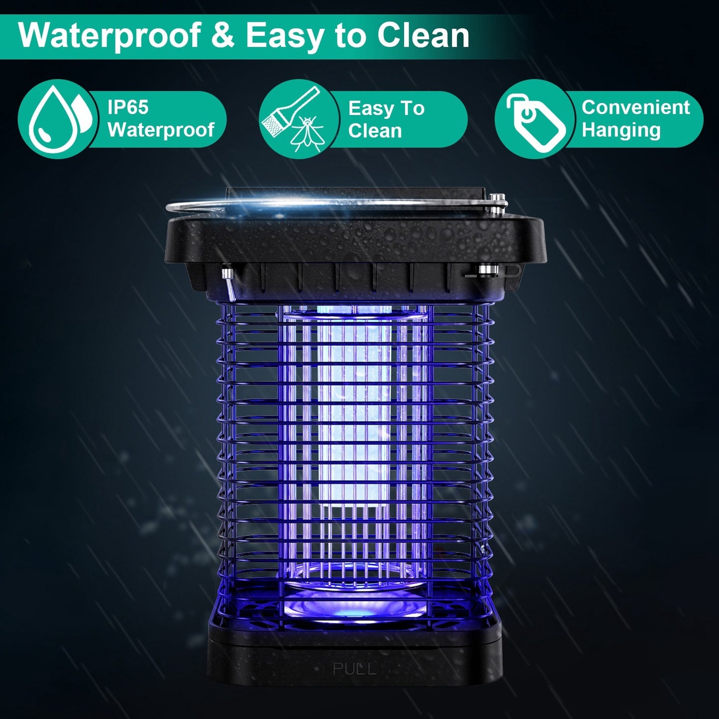 Electric Solar Powered Bug Zapper 1076Sq.Feet Range Mosquito Killer Lamp IP65 Waterproof Insect Fly Trap Catcher for Indoor Outdoor