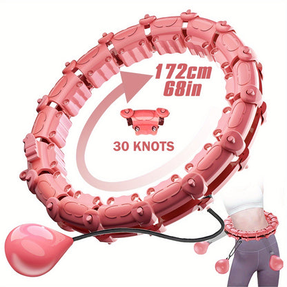 1pc Smart Weighted Hula Hoops, Fitness Weight Loss Gear, With Detachable Knots & Adjustable Weight