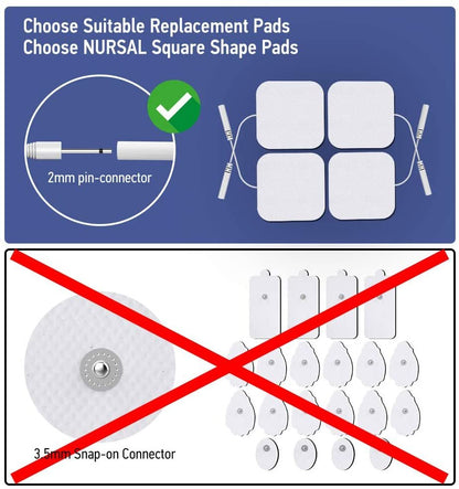 NURSAL 24 Modes Dual Channel TENS EMS Unit Muscle Stimulator for Pain Relief Therapy, 12 Pcs Electrode Pads