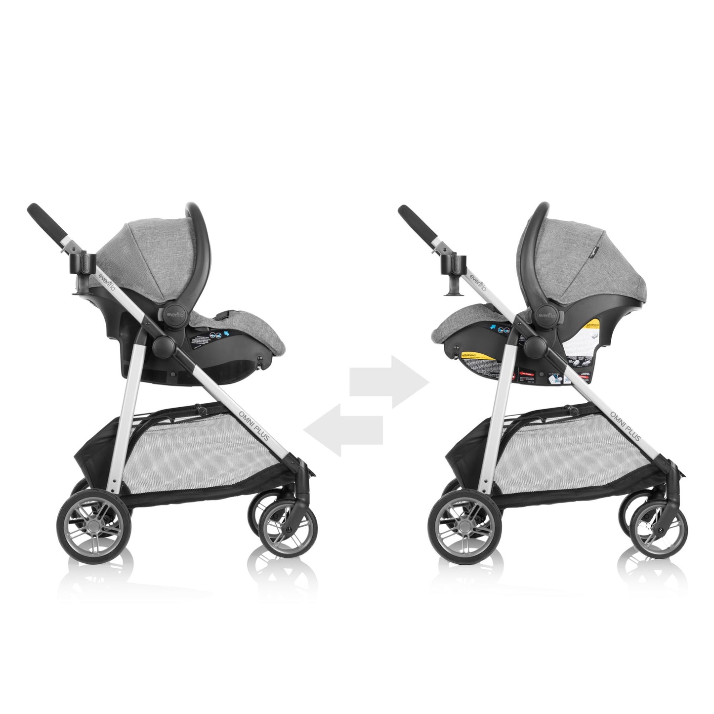 Omni Plus Modular Travel System with LiteMax Sport Rear-Facing Infant Car Seat, Mylar Gray