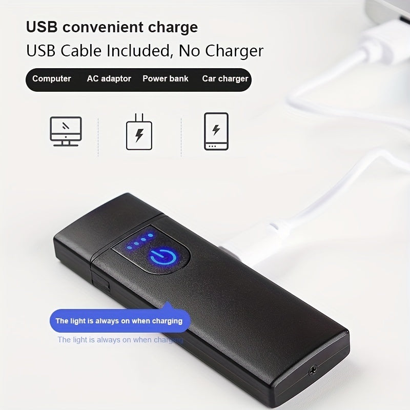 Touch Sensing USB Charging Lighter; Mini Electric Cigarette Lighter Arc Rechargeable USB Windproof Device; Gifts For Dad; Husband; Father's Day