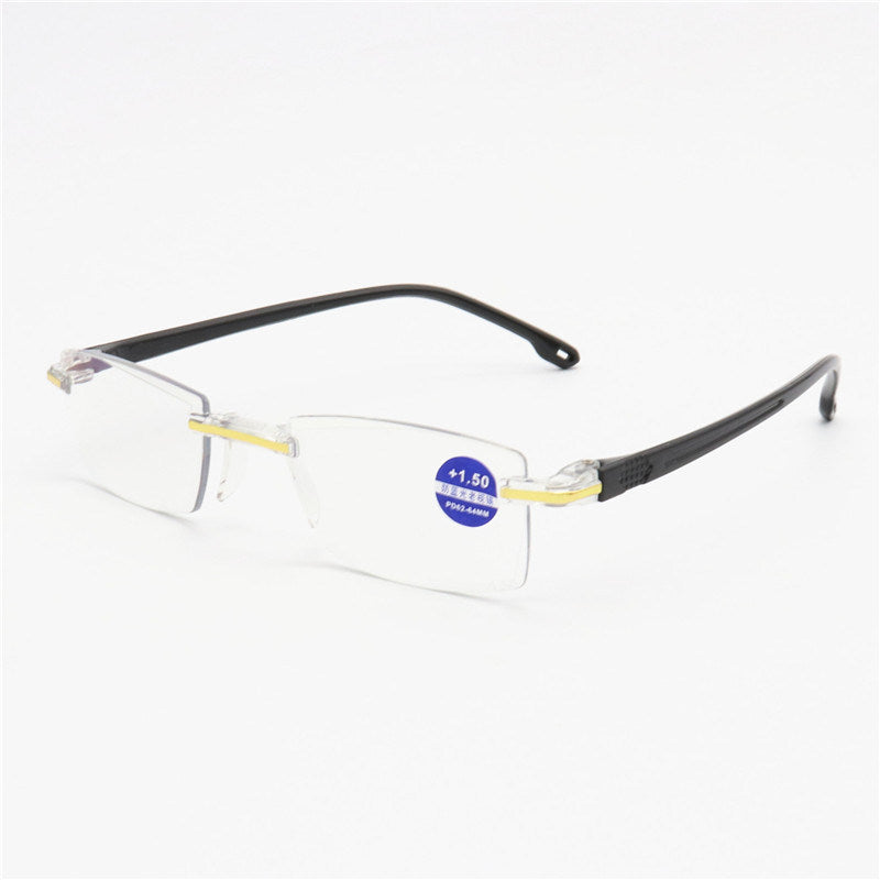 Anti-blue Light Rimless Metal Fine Coated Reading Glasses with Cut Edges