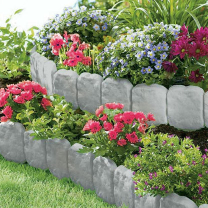 20 PCS Cobbled Stone Effect Plastic Garden Lawn Border Edging