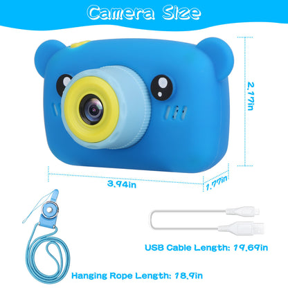 Kids Digital Camera Child Video Camera Children Camcorder Christmas Toy Birthday Gifts with 2.0in Screen 4X Digital Zoom