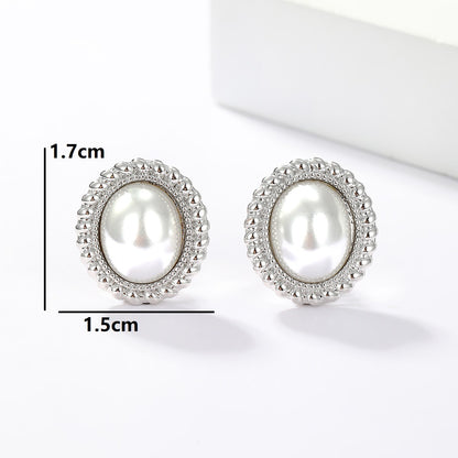 Geometric Big Round Stud Earrings for Women Exquisite Pearl Studs Earrings Statement Earrings Jewelry Gifts