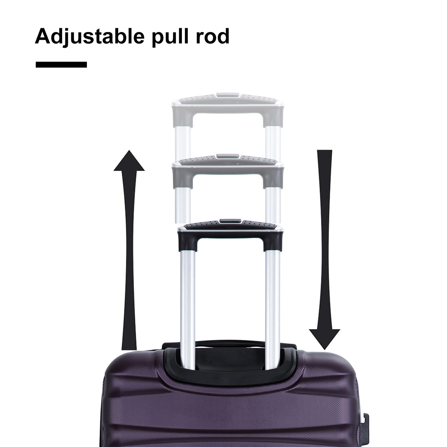 Expandable 3 Piece Luggage Sets ABS Lightweight Suitcase with Two Hooks;  Spinner Wheels;  TSA Lock;  (20/24/28)