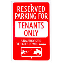 Parking Reserved for Tenants Only Sign