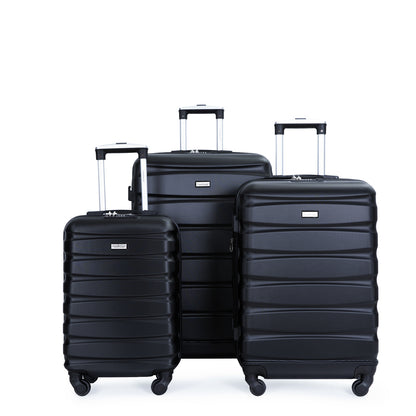 Expandable 3 Piece Luggage Sets ABS Lightweight Suitcase with Two Hooks;  Spinner Wheels;  TSA Lock;  (20/24/28)