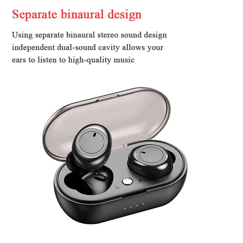 Waterproof Bluetooth 5.0 Wireless Earbuds Headphone Headset Noise Cancelling TWS Bluetooth Wireless Earbuds with Microphone- Stereo Sound in-Ear Bluetooth Headset True Wireless Earbuds