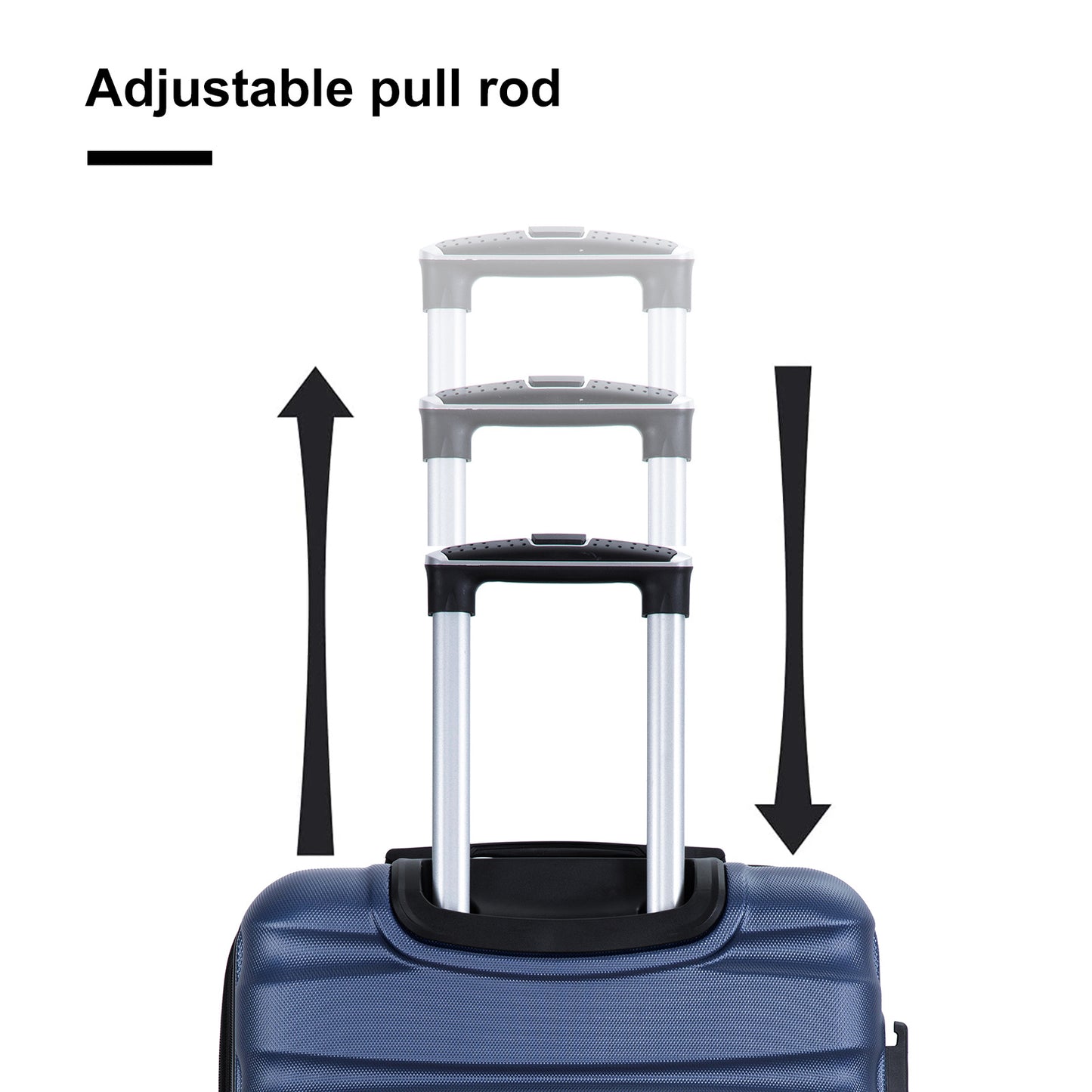 Expandable 3 Piece Luggage Sets ABS Lightweight Suitcase with Two Hooks;  Spinner Wheels;  TSA Lock;  (20/24/28)