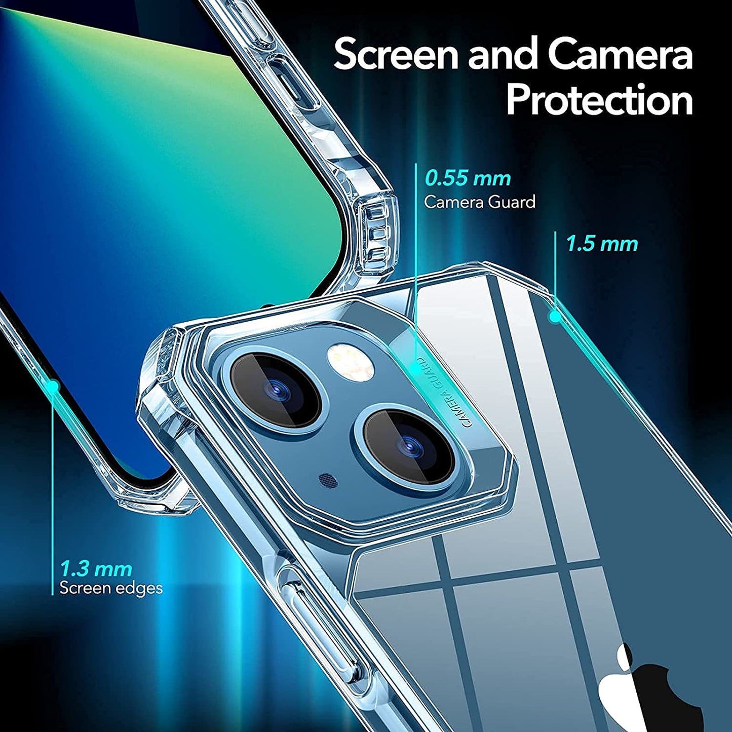 ESR Air Armor Case;  Compatible with iPhone 13 + ESR Armorite Screen Protector Compatible with iPhone 13 and iPhone 13 Pro