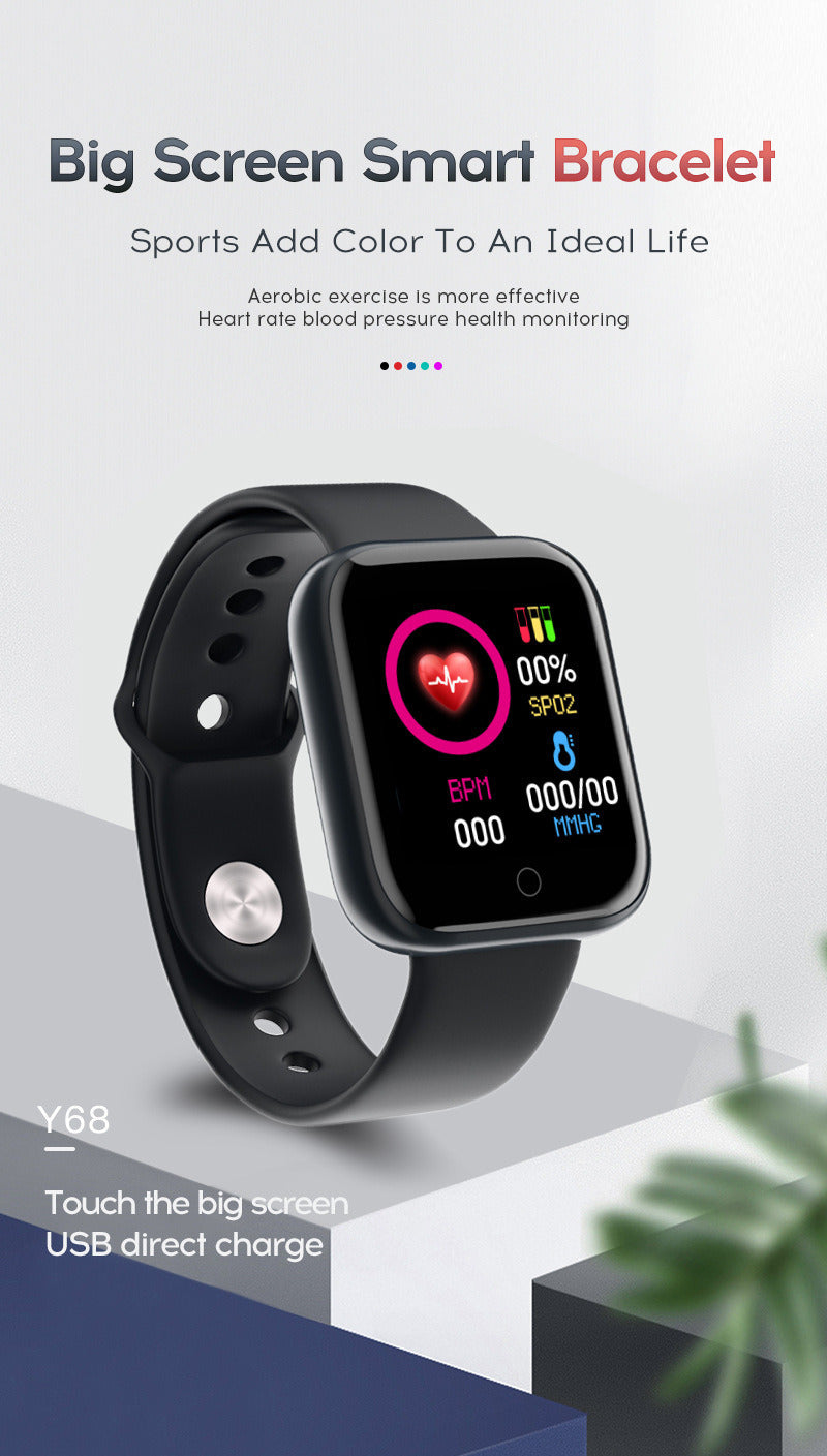 Y68 Men's and Women's Smart Watch Sports Bracelet