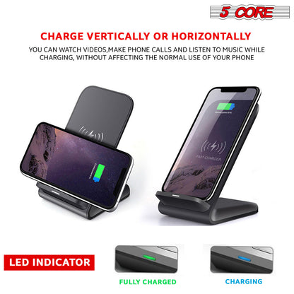 Wireless Fast Charge Stand Dock Phone Charging Pad Samsung Galaxy S9+ iPhone XS Wire Less 8 5 Core 10W Black cell phone accessories