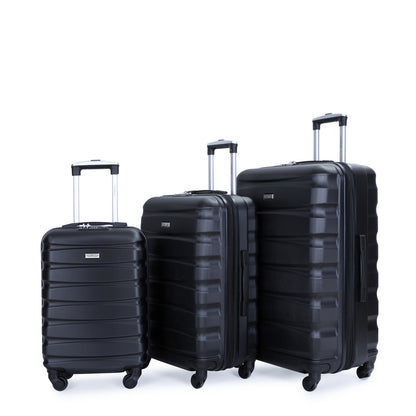 Expandable 3 Piece Luggage Sets ABS Lightweight Suitcase with Two Hooks;  Spinner Wheels;  TSA Lock;  (20/24/28)