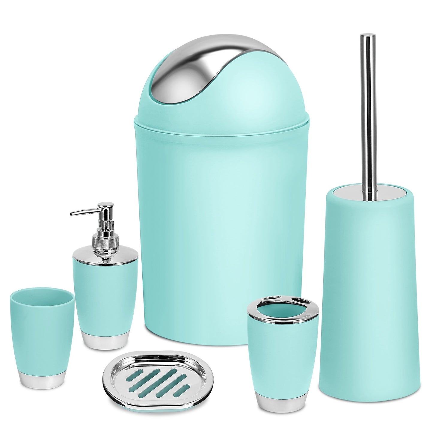 Bathroom Accessories Set 6 Pcs Bathroom Set Ensemble Complete Soap Dispenser Toothbrush Holder