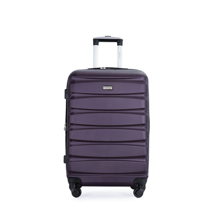 Expandable 3 Piece Luggage Sets ABS Lightweight Suitcase with Two Hooks;  Spinner Wheels;  TSA Lock;  (20/24/28)