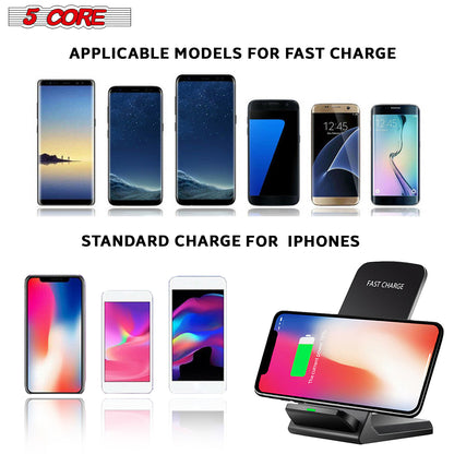 Wireless Fast Charge Stand Dock Phone Charging Pad Samsung Galaxy S9+ iPhone XS Wire Less 8 5 Core 10W Black cell phone accessories