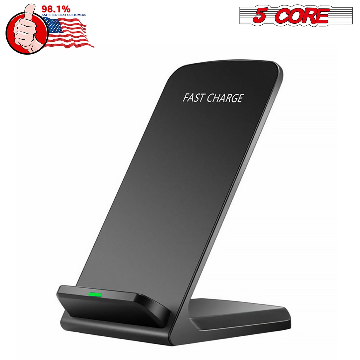 Wireless Fast Charge Stand Dock Phone Charging Pad Samsung Galaxy S9+ iPhone XS Wire Less 8 5 Core 10W Black cell phone accessories