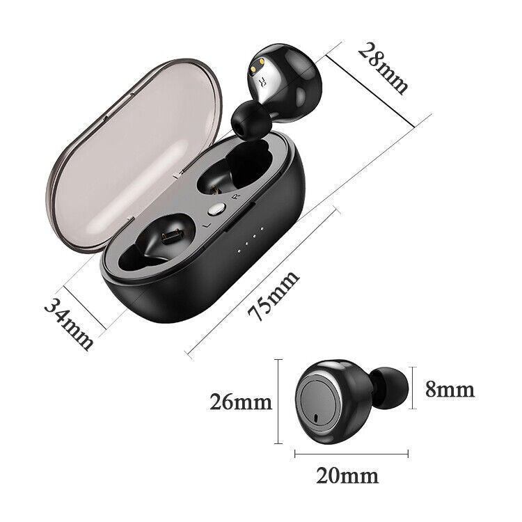 Waterproof Bluetooth 5.0 Wireless Earbuds Headphone Headset Noise Cancelling TWS Bluetooth Wireless Earbuds with Microphone- Stereo Sound in-Ear Bluetooth Headset True Wireless Earbuds