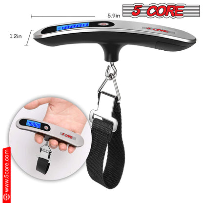 Luggage Scale Handheld Portable Electronic Digital Hanging Bag Weight Scales Travel 110 LBS 50 KG 5 Core LSS-005