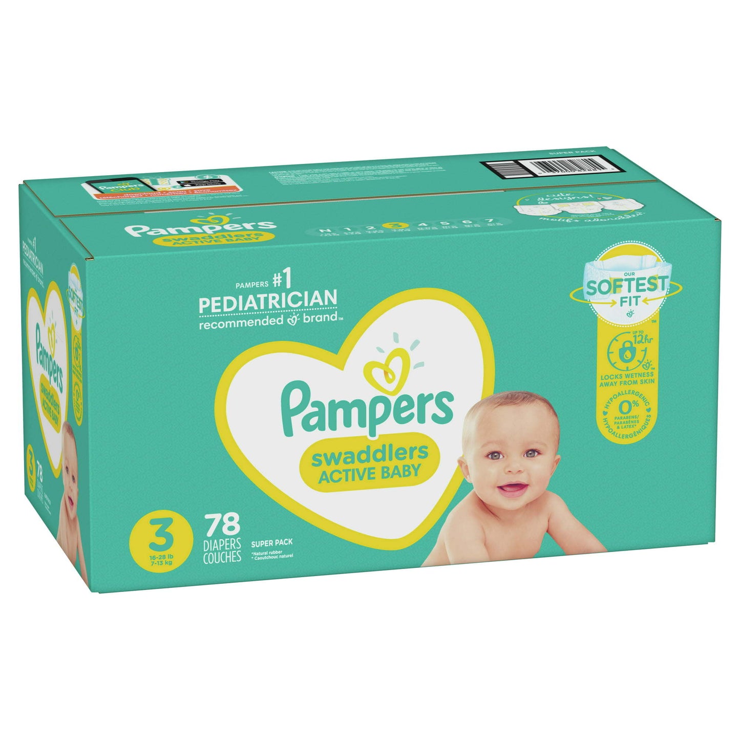 Pampers Swaddlers Diapers Size 3, 78 Count