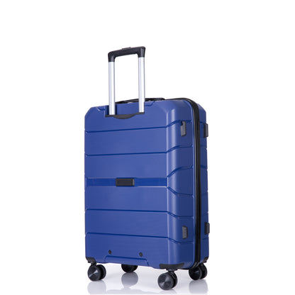 Hardshell Suitcase Spinner Wheels PP Luggage Sets Lightweight Suitcase with TSA Lock,3-Piece Set (20/24/28) ,Navy